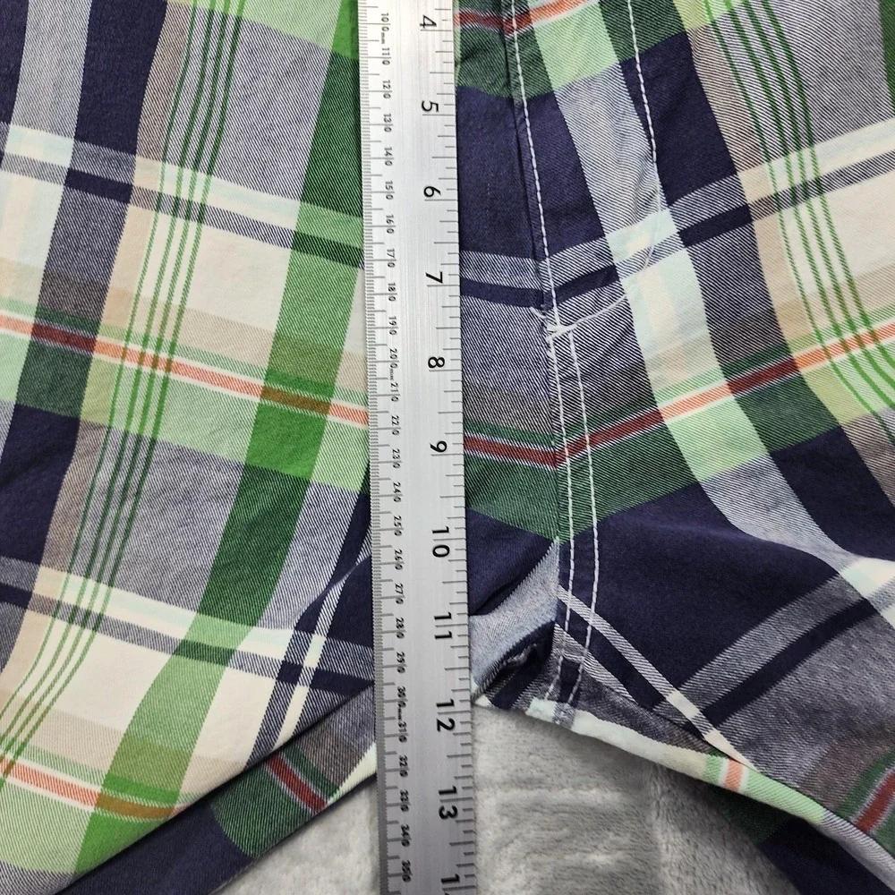 Old Navy Shorts Mens 32‎ Green Blue Plaid Cargo Canvas Cotton Casual Summer
